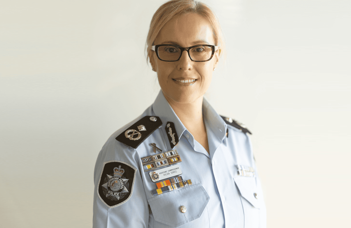 Female police officer smiling