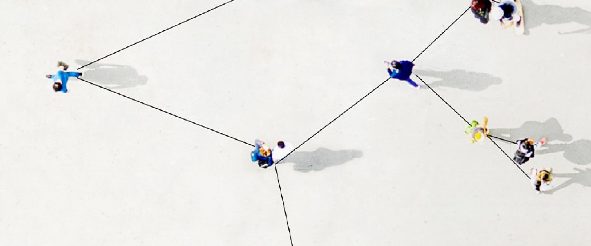 Cartoon people holding edges of a net