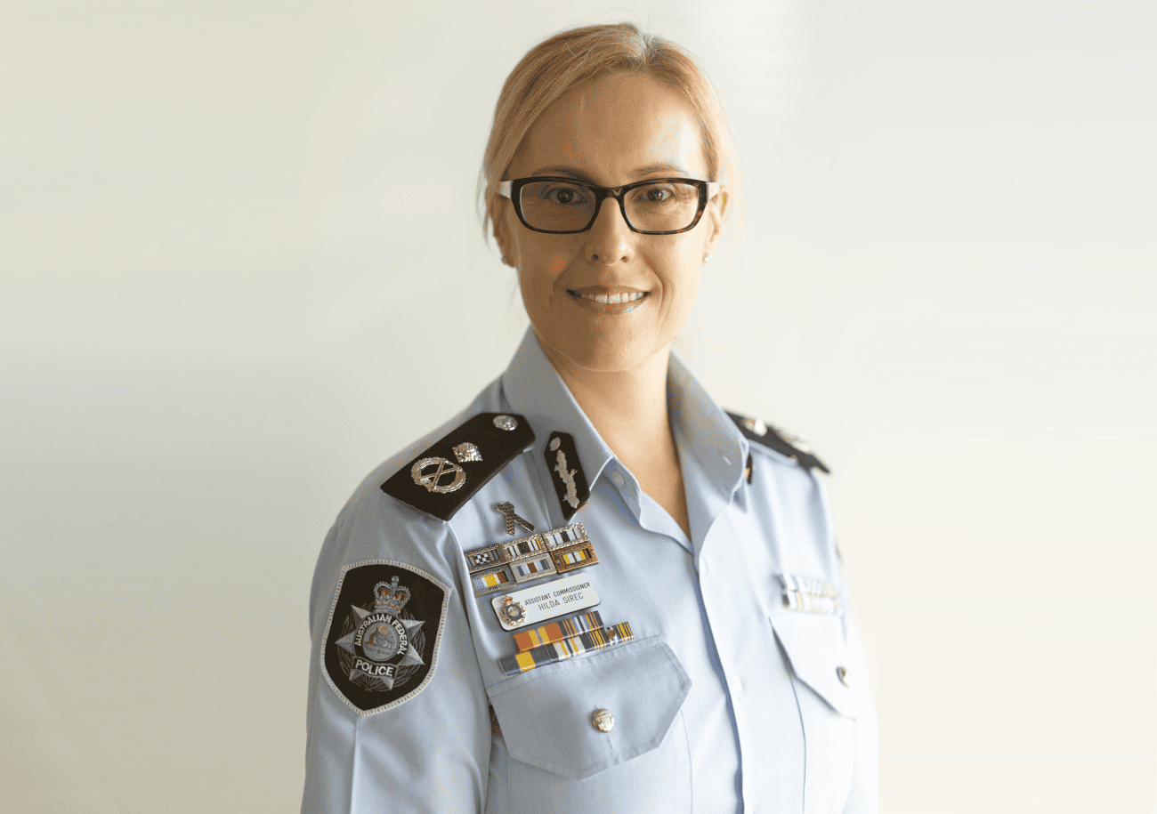 Female police officer smiling