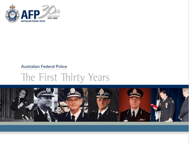 Australian Federal Police | The first thirty years publication cover thumbnail