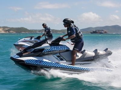 PNG police officers on jetskis